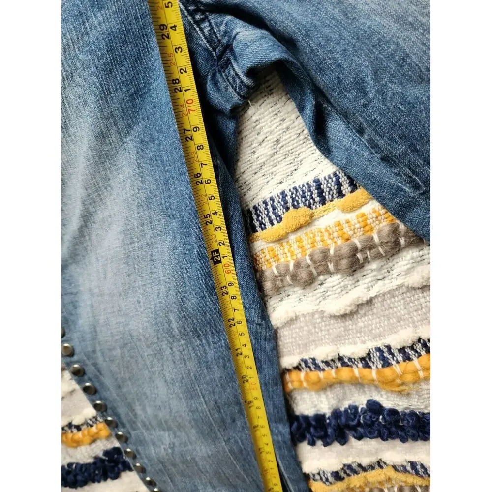 Armani Exchange J10 Super Skinny Cropped Mid Rise Jeans Woman’s Studded Size 29 - Picture 8 of 8